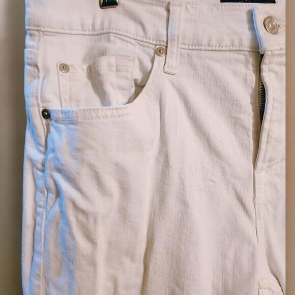 7 For All Mankind Jeans Mens Size 31x30 Paxtyn White Distressed Slim Fit Denim - Picture 4 of 9